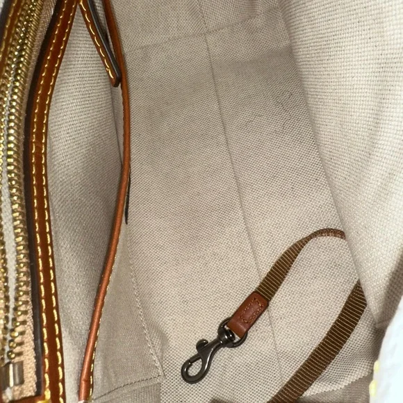 Dooney & Bourke Small Cream Satchel with DB Charms - Picture 12 of 12